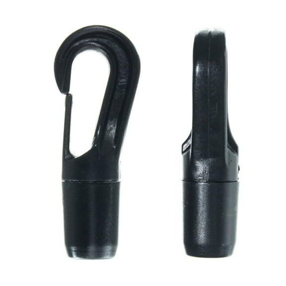 Paracord Planet Black Locking Cord End Hooks - Fits 5/16" Bungee Rope, Shock Cord, or Other Similar Cordage - Available in Multiple Pack Sizes