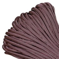 Paracord Planet Brand 550 lb Type III Commercial Grade Parachute Cord - Rose with Black Stripes 50 Feet - USA Made