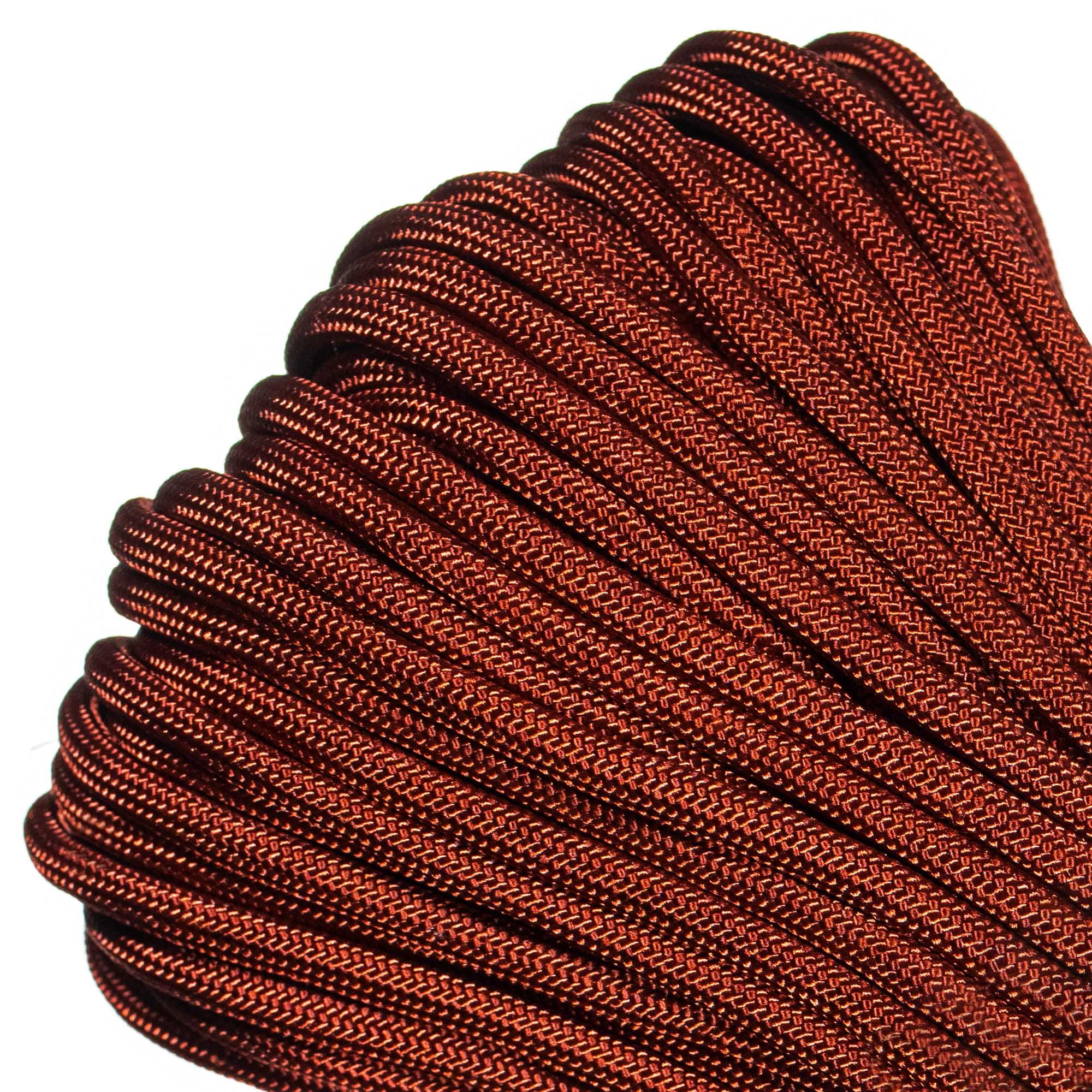Paracord Planet Brand 550 lb Type III Commercial Grade Parachute Cord -  Rust 25 Feet - USA Made 