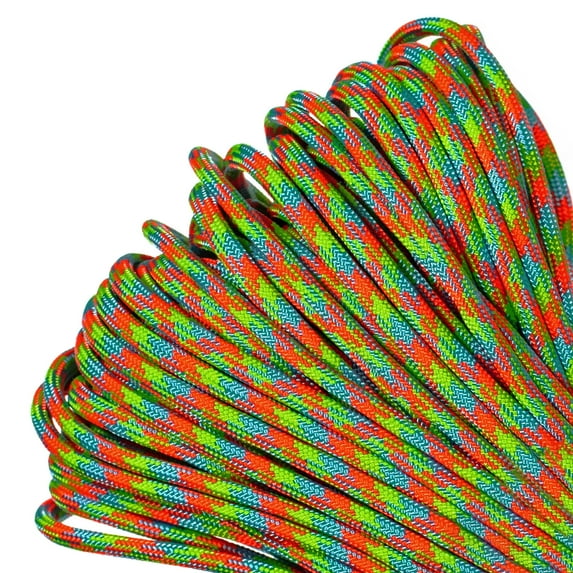 Paracord Planet Brand 550 lb Type III Commercial Grade Parachute Cord - Sherbert 50 Feet - USA Made