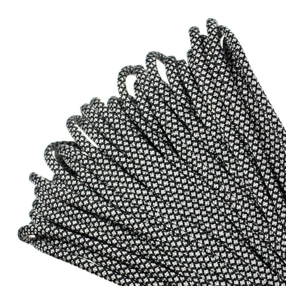 Paracord Planet Brand 550 lb Type III Commercial Grade Parachute Cord - Silver Diamonds 25 Feet - USA Made