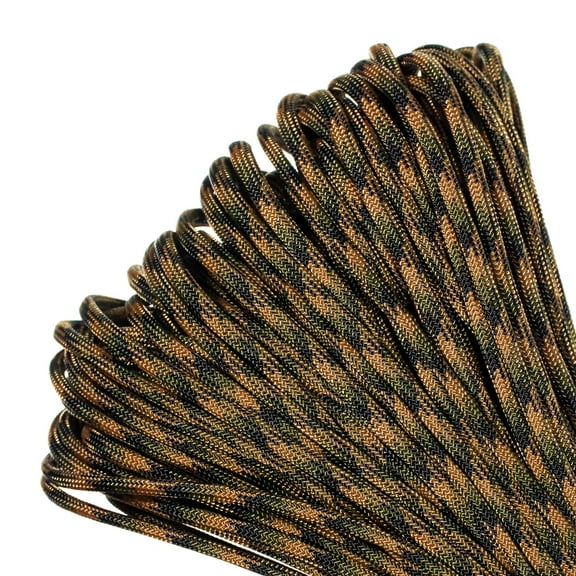 Paracord Planet Brand 550 lb Type III Commercial Grade Parachute Cord - Tactical Camo 100 Feet - USA Made