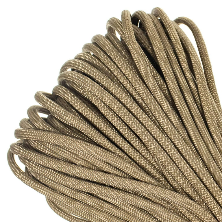 Paracord Planet Brand 550 lb Type III Commercial Grade Parachute Cord - Tan  100 Feet - USA Made 