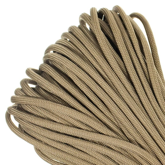 Paracord Planet Brand 550 lb Type III Commercial Grade Parachute Cord - Tan 25 Feet - USA Made