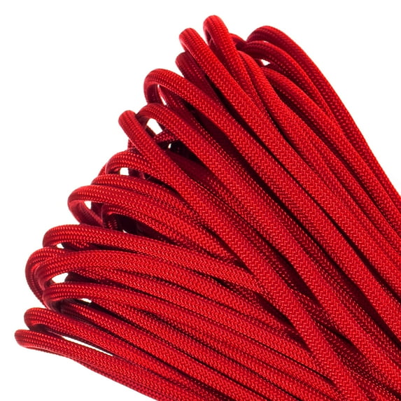 Paracord Planet Brand USA Made 550 lb Commercial Grade Type III Para Cord - Imperial Red 100 Feet