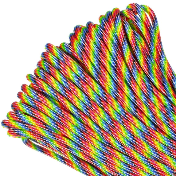 Paracord Planet Brand USA Made 550 lb Commercial Grade Type III Para Cord - Light Stripes 100 Feet