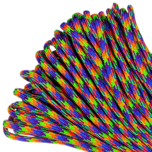 Paracord Planet Brand USA Made 550 lb Commercial Grade Type III Para Cord - Mardi Gras 1000 Feet