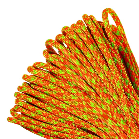Paracord Planet Brand USA Made 550 lb Commercial Grade Type III Para Cord - Neon Green and Orange Camo 10 Feet