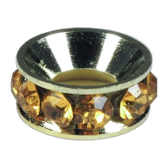 Paracord Planet Brass Spacer Beads with Rhinestone Accents in Various Colors and Sizes