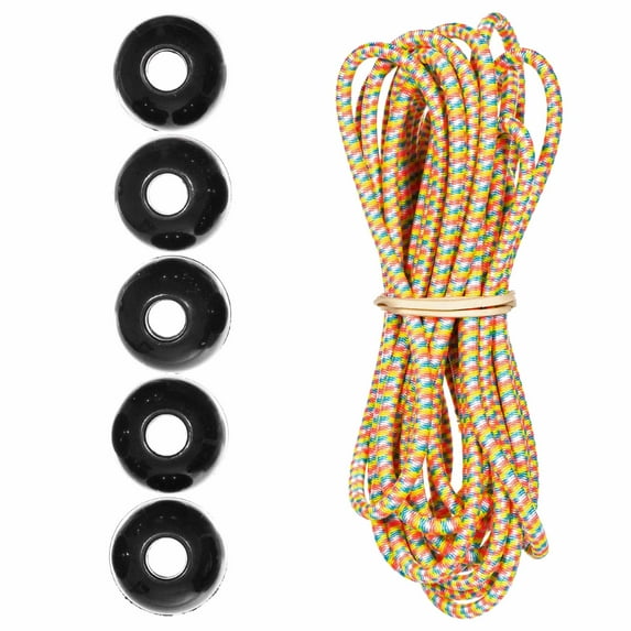 Paracord Planet Colored Bungee Cord and Ball Bungee Kits - 10 Feet of 1/8 Inch Shock Cord and 5 Ball Bungees - Make Custom Tie Downs for Camping, Event Tents, Canopies, and More