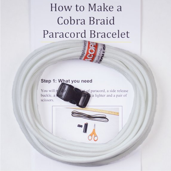 Paracord Planet DIY Cobra Braid Paracord Bracelet Kit – Multiple Colors – Survival Bracelet Kit – Do It Yourself Jewelry