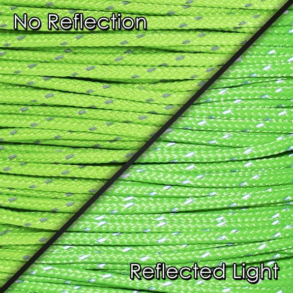 Paracord Planet Fluorescent Reflective 95lb 1.8mm Paracord – Many Colors Available – Available in Lengths of 10', 25', 50', 100', 250', 1000' – Ideal for Camping, Hiking, Tent Rope, Guyline