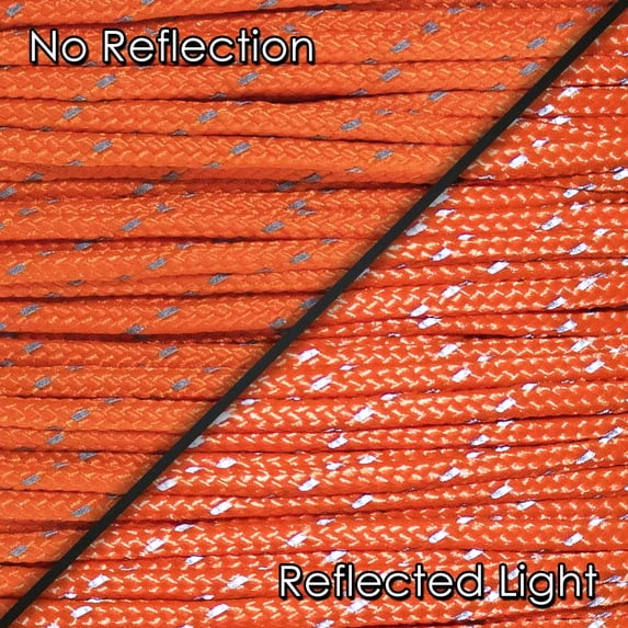 Paracord Planet Fluorescent Reflective 95lb 1.8mm Paracord – Many Colors Available – Available in Lengths of 10', 25', 50', 100', 250', 1000' – Ideal for Camping, Hiking, Tent Rope, Guyline
