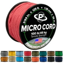Paracord Planet Micro Paracord – Thin Braided Cord for Crafting, Fishing, and DIY Projects in 125 ft Spools – Salmon