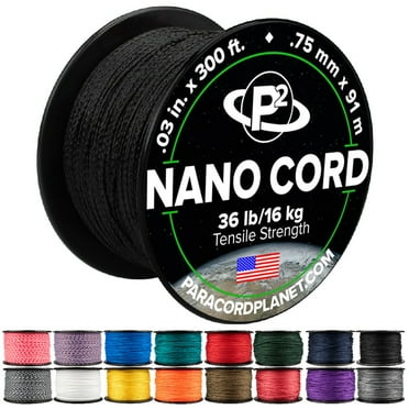 Paracord Planet Nano Cord - 300 foot Spools of .75 mm Nylon Cord - Black