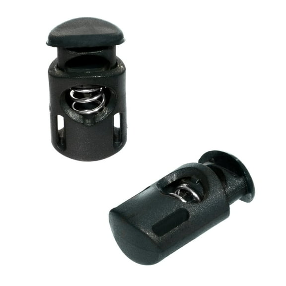Paracord Planet Plastic Cord Locks with Dual Slots – 15+ Colors to Choose from in Packs of 5-100 - Black, 10 Pack