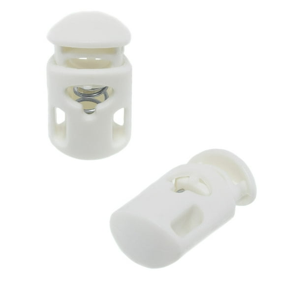 Paracord Planet Plastic Cord Locks with Dual Slots – 15+ Colors to Choose from in Packs of 5-100 - White, 10 Pack