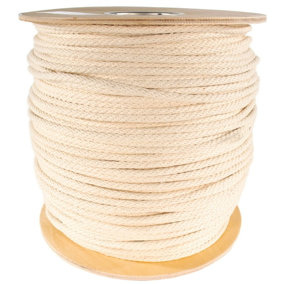 Paracord Planet Solid Braid Cotton Rope - 1/8, 3/16, 1/4, 3/8, & 1/2 Diameters - 10-1000 Foot Lengths - Cotton Weeping Cord