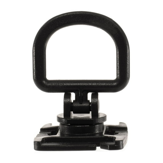 Paracord Planet Tactical ating Clip - 3/4 x 1 Inch D-Ring - Black Plastic Swivel Base - Use for Backpacking, Camping, Traveling, and More