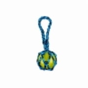Paracord Rope Tug with Squeaky Ball Toy, Blue