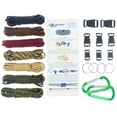 thumbnail image 1 of Paracord Survival Bracelet & Project Kit - 550 Parachute Cord, Buckles, Carabiners, Key Rings - (Starter & Hardware Kits Include Paracord Needle & Tongs) - Made in USA, 1 of 5