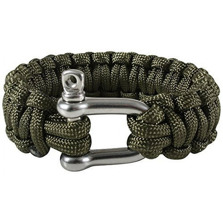 Paracord Survival Bracelet with W/D Shackle Closure