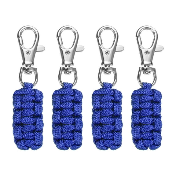 Paracord Zipper Pulls [4PCS] - Paracord Lanyard Keychain Use for Luggage & Backpack & Jacket - [Dark Blue]