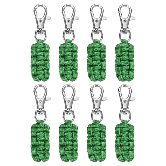 Paracord Zipper Pulls [8PCS] - Paracord Lanyard Keychain Use for Luggage & Backpack & Jacket - [Dark Green]