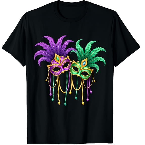 Parade Beads Carnival Masquerade Gift Mardi Gras Graphic Crew Neck Short Sleeve T-Shirts (Men's, Women's)
