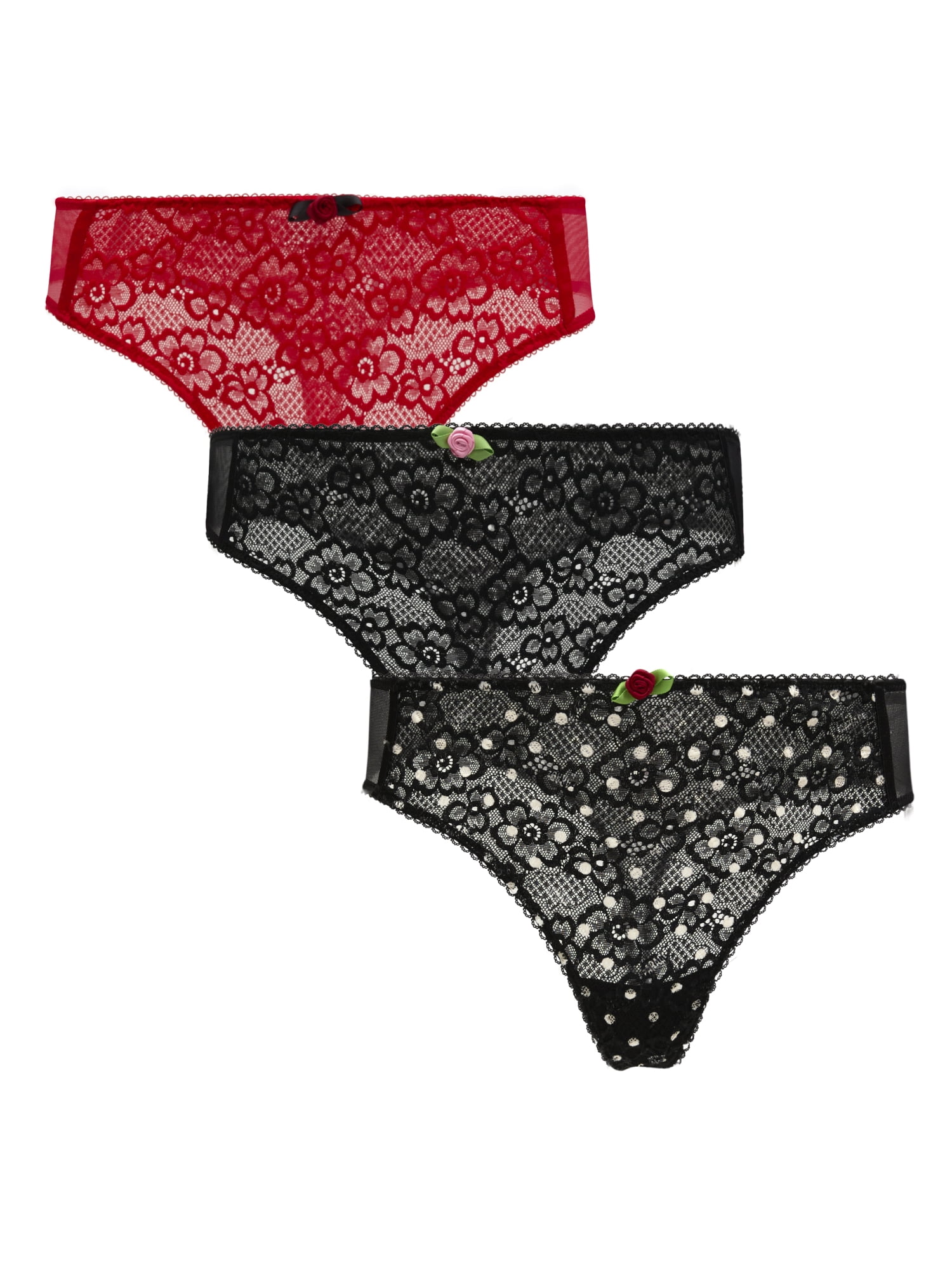 Parade Lace Thong Underwear, 3-Pack, Sizes XS to 3XL