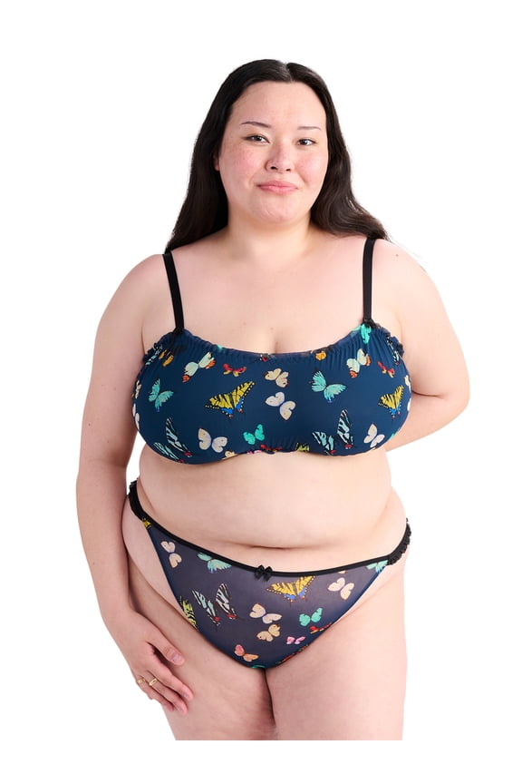 Mesh Bralette and Thong Set, Sizes XS to 3XL