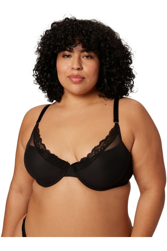 Mesh Lace Underwire Demi Bra, Sizes XS to 3XL