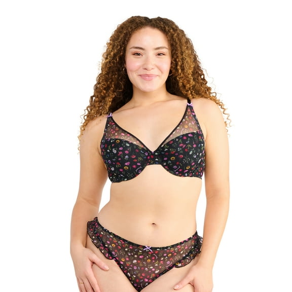 Parade Mesh Ruffle Demi Set, Sizes XS to 3XL