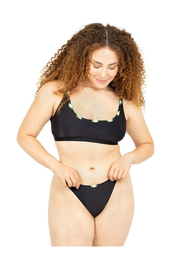 Mesh Scoop Bralette and String Cheeky Set, Sizes XS to 3XL