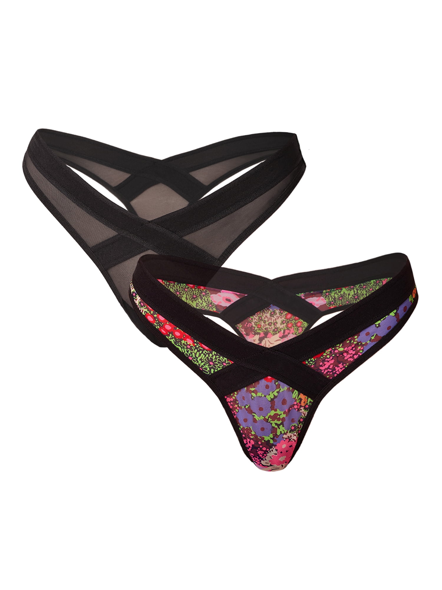 Parade Mesh Strappy Thong Underwear, 2-Pack, Sizes XS to 3XL