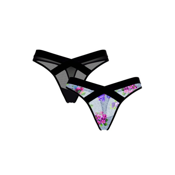 Parade Mesh Strappy Thong Underwear, 2-Pack, Sizes XS to 3XL