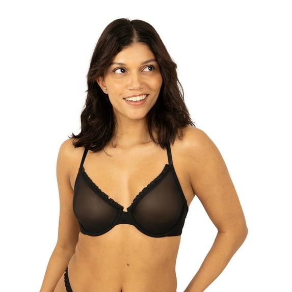 Parade Mesh Underwire Bra and Thong Set, Sizes XS to 3XL