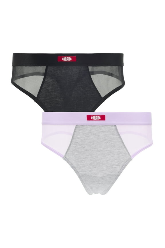 Modal & Mesh Thong Underwear, 2-Pack, Sizes XS to 3XL