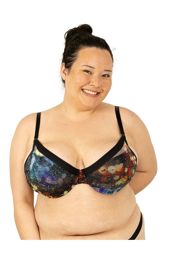 Padded Mesh Demi Bra, Sizes XS to 3XL