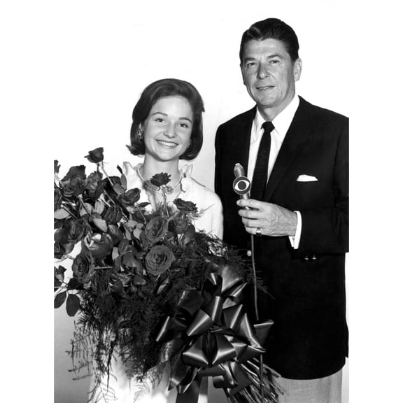 Parade Queen Dawn Baker With Broadcast Host Ronald Reagan In Publicity Shot For The 1965 Tournament Of Roses Parade