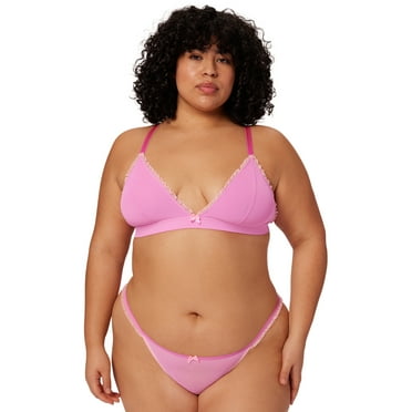 Parade Ruffle Triangle Bralette and Cheeky Set, Sizes XS to 3XL