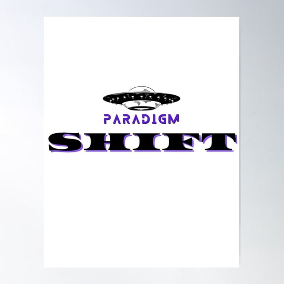Paradigm Shift Saucer Poster Wall Art, Modern Wall Decor For Living Room Bedroom, 12x18 UNFRAMED