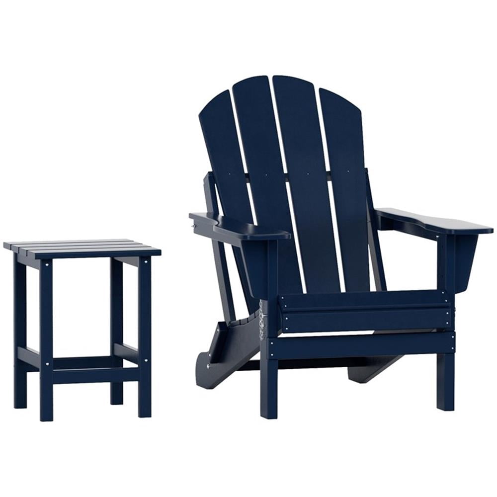 Paradise 2-Piece Set Classic Folding Adirondack Chair with Outdoor Side  Table - Walmart.com, image size:1000x1000