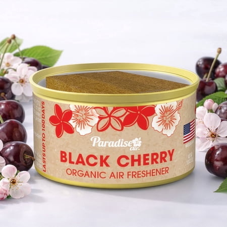 Paradise Air 100 Day Organic Can Air Freshener Black Cherry 14 Pack with Trays