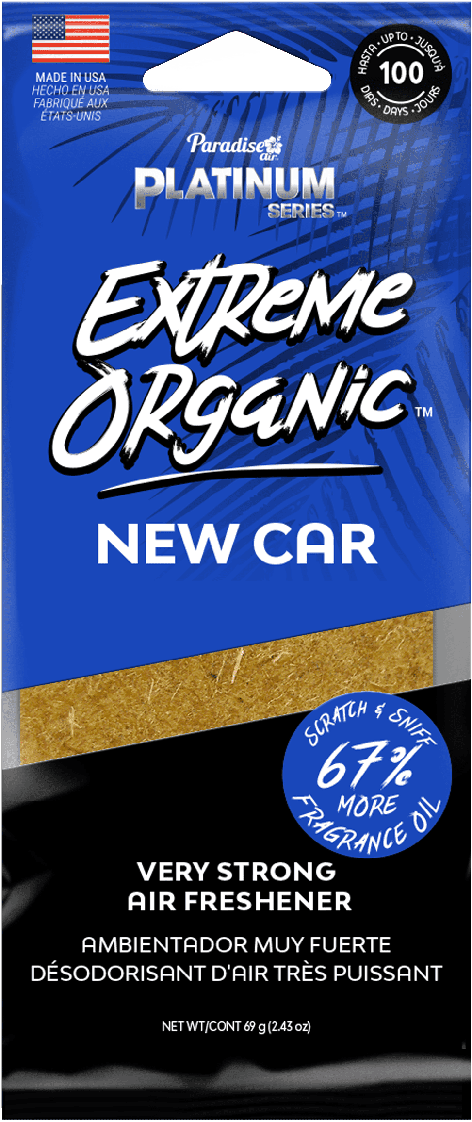 Paradise Air Extreme Organic Under Seat Air Freshener New Car Fragrance 10 Unit Tray