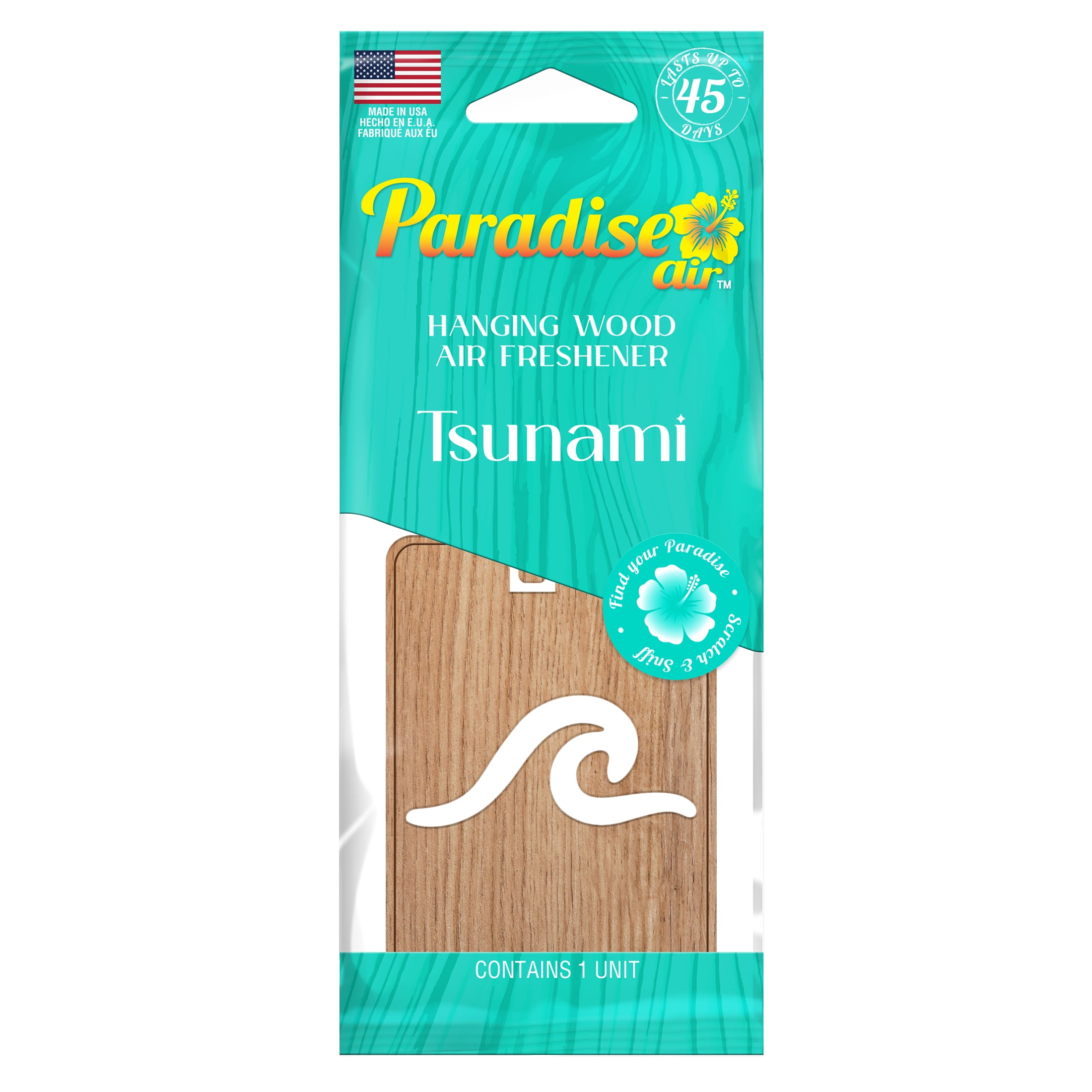 Paradise Air Hanging Wood Air Freshener, Laser Cut Design, 1 Unit