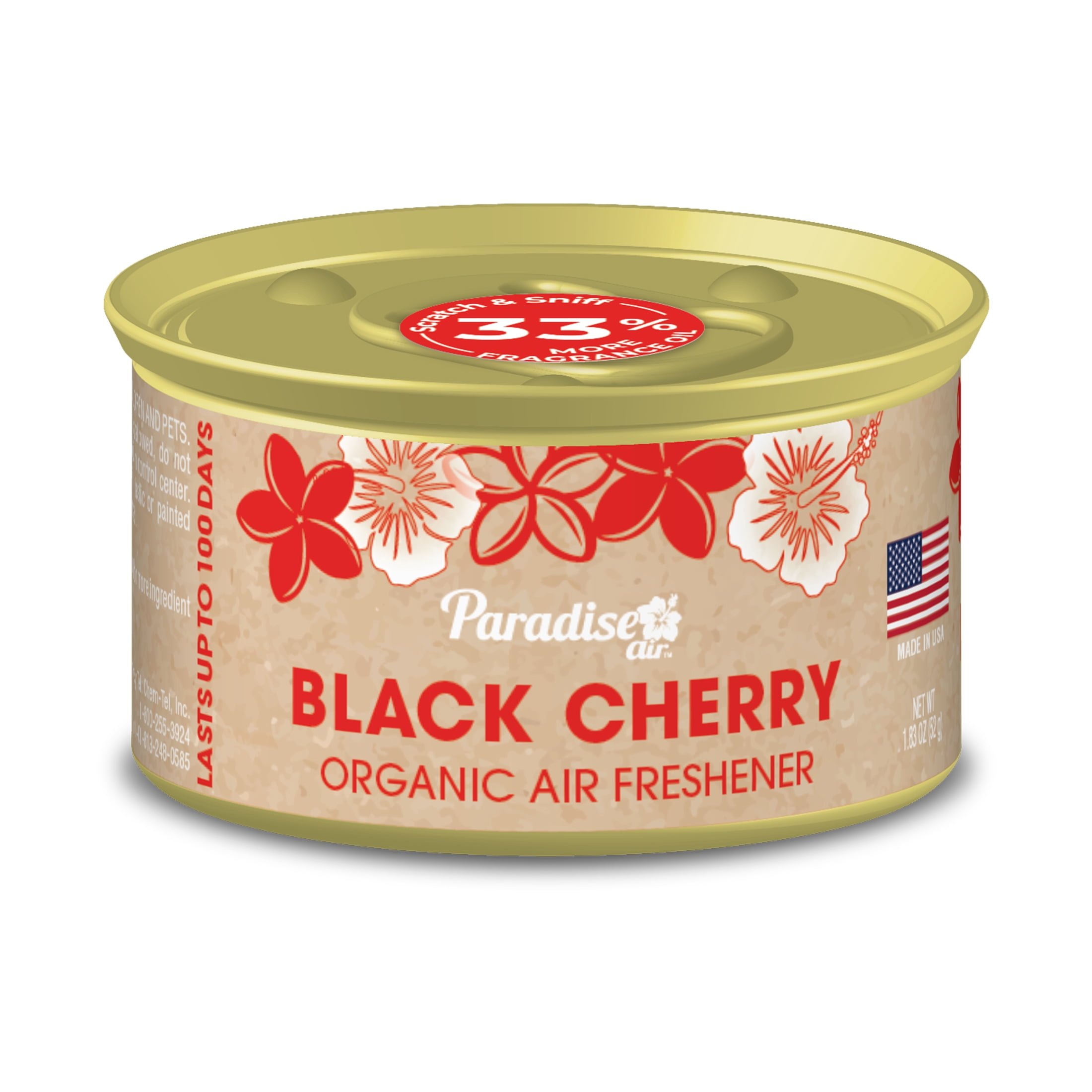 Paradise Air Household Organic Can Air Freshener, Black Cherry