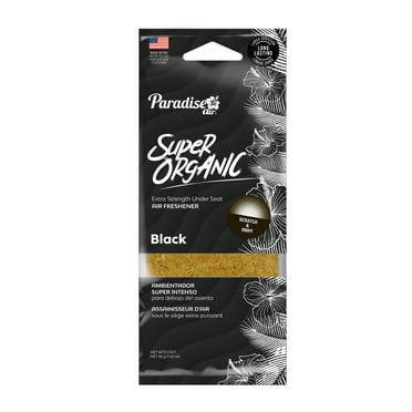 Paradise Air Super Organic Extra Strength Air Freshener, Under the Seat, in the Door Pocket,1.62 oz, Black