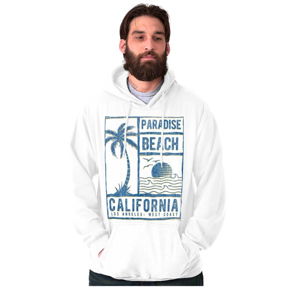 Paradise Beach California Palm Tree Hoodie Sweatshirt Women Men Brisco Brands L