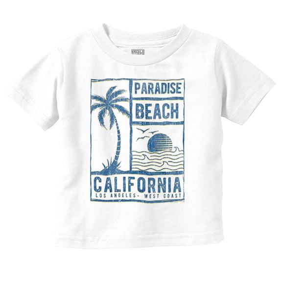 Paradise Beach California Palm Tree Toddler Boy Girl T Shirt Infant Toddler Brisco Brands 6M